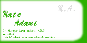 mate adami business card